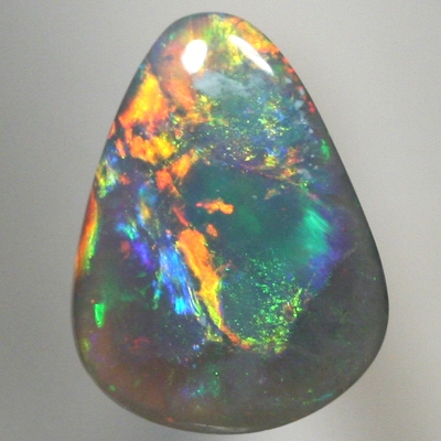 SOLID SEMI BLACK OPAL Flame pattern, red to orange to green. SEE VIDEO